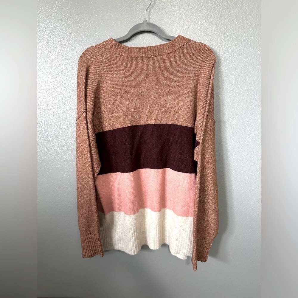 🚨 Arizona Jean Co Women’s Crewneck Stripe Over-Sized Sweater, Multicolor. - Picture 5 of 6